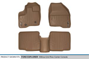Maxliner USA - MAXLINER Custom Fit Floor Mats 2 Row Liner Set Tan for 2011-2014 Ford Explorer without 2nd Row Center Console - Image 5
