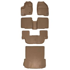 Maxliner USA - MAXLINER Floor Mats 3 Rows and Cargo Liner Behind 2nd Row Set Tan for 2011-2014 Explorer without 2nd Row Center Console - Image 1