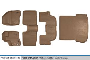 Maxliner USA - MAXLINER Floor Mats 3 Rows and Cargo Liner Behind 2nd Row Set Tan for 2011-2014 Explorer without 2nd Row Center Console - Image 7