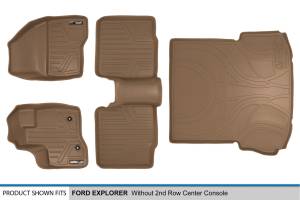 Maxliner USA - MAXLINER Floor Mats 2 Rows and Cargo Liner Behind 2nd Row Set Tan for 2011-2014 Explorer without 2nd Row Center Console - Image 6