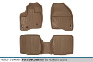 Maxliner USA - MAXLINER Custom Fit Floor Mats 2 Row Liner Set Tan for 2011-2014 Ford Explorer with 2nd Row Center Console - Image 5