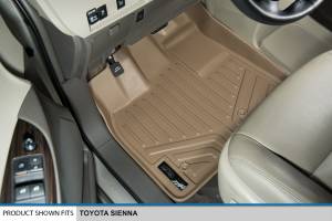 Maxliner USA - MAXLINER Custom Fit Floor Mats 2 Row Liner Set Tan for 2011-2012 Toyota Sienna 8 Passenger Models - Image 2