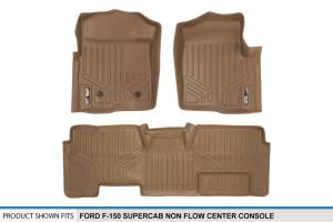 Maxliner USA - MAXLINER Custom Fit Floor Mats 2 Row Liner Set Tan for 2011-2014 Ford F-150 SuperCab Non Flow Center Console - Image 5