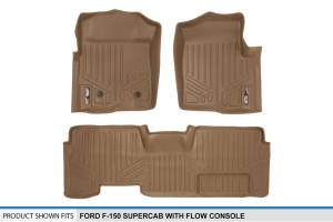 Maxliner USA - MAXLINER Custom Fit Floor Mats 2 Row Liner Set Tan for 2011-2014 Ford F-150 SuperCab with Flow Center Console - Image 5