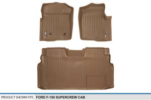 Maxliner USA - MAXLINER Custom Fit Floor Mats 2 Row Liner Set Tan for 2011-2014 Ford F-150 SuperCrew Cab - Image 5