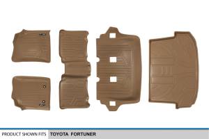 Maxliner USA - MAXLINER Custom Fit Floor Mats 3 Rows and Cargo Liner Set Tan for 2012-2015 Toyota Fortuner - Image 7