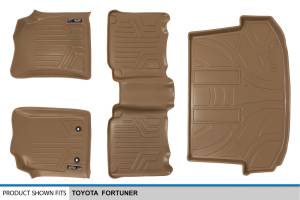 Maxliner USA - MAXLINER Custom Fit Floor Mats 2 Rows and Cargo Liner Set Tan for 2012-2015 Toyota Fortuner - Image 6