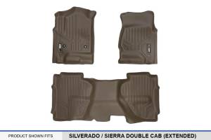 Maxliner USA - MAXLINER Custom Fit Floor Mats 2 Row Liner Set Tan for Double Cab 2014-2018 Silverado/Sierra 1500 - 2015-2019 2500/3500 HD - Image 5