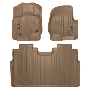 MAXLINER Custom Fit Floor Mats 2 Row Liner Set Tan for 2015-2019 Ford F-150 SuperCrew Cab with 1st Row Bucket Seats