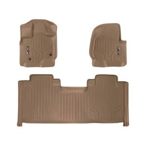 MAXLINER Custom Fit Floor Mats 2 Row Liner Set Tan for 2015-2019 Ford F-150 SuperCab with 1st Row Bucket Seats