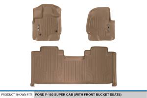 Maxliner USA - MAXLINER Custom Fit Floor Mats 2 Row Liner Set Tan for 2015-2019 Ford F-150 SuperCab with 1st Row Bucket Seats - Image 5