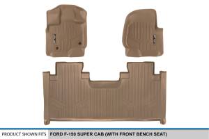 Maxliner USA - MAXLINER Custom Fit Floor Mats 2 Row Liner Set Tan for 2015-2019 Ford F-150 SuperCab with 1st Row Bench Seats - Image 5