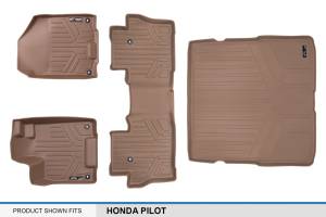 Maxliner USA - MAXLINER Custom Fit Floor Mats 2 Rows and Cargo Liner Behind 2nd Row Set Tan for 2016-2019 Honda Pilot - Image 6