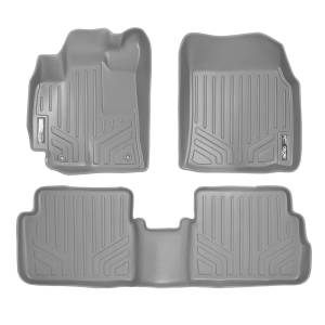 MAXLINER Custom Fit Floor Mats 2 Row Liner Set Grey for 2009-2013 Toyota Corolla with Automatic Transmission