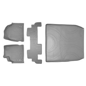 Maxliner USA - MAXLINER Custom Floor Mats 2 Rows and Cargo Liner Behind 2nd Row Set Grey for Traverse / Enclave with 2nd Row Bench Seat - Image 1