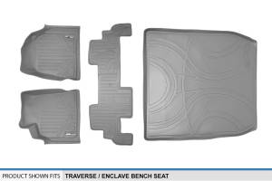Maxliner USA - MAXLINER Custom Floor Mats 2 Rows and Cargo Liner Behind 2nd Row Set Grey for Traverse / Enclave with 2nd Row Bench Seat - Image 6