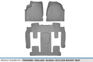Maxliner USA - MAXLINER Custom Fit Floor Mats 3 Row Liner Set Grey for Traverse / Enclave / Acadia / Outlook with 2nd Row Bucket Seats - Image 5