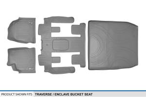 Maxliner USA - MAXLINER Custom Floor Mats 3 Rows and Cargo Liner Behind 2nd Row Set Grey for Traverse / Enclave with 2nd Row Bucket Seats - Image 6