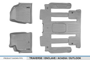 Maxliner USA - MAXLINER Custom Fit Floor Mats 3 Row Liner Set Grey for Traverse / Enclave / Acadia / Outlook with 2nd Row Bucket Seats - Image 5