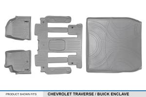 Maxliner USA - MAXLINER Custom Floor Mats 3 Rows and Cargo Liner Behind 2nd Row Set Grey for Traverse / Enclave with 2nd Row Bucket Seats - Image 6