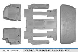 Maxliner USA - MAXLINER Custom Floor Mats 3 Rows and Cargo Liner Behind 3rd Row Set Grey for Traverse / Enclave with 2nd Row Bucket Seats - Image 6