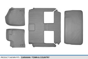 Maxliner USA - MAXLINER Floor Mats 3 Rows and Cargo Liner Behind 3rd Row Set Grey for 2008-2019 Caravan / Town & Country (Stow'n Go Only) - Image 6