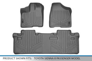 Maxliner USA - MAXLINER Custom Fit Floor Mats 2 Row Liner Set Grey for 2011-2012 Toyota Sienna 8 Passenger Model Only - Image 5