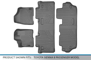 Maxliner USA - MAXLINER Custom Fit Floor Mats 3 Row Liner Set Grey for 2011-2012 Toyota Sienna 8 Passenger Model Only - Image 6