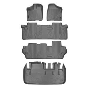 MAXLINER Floor Mats 3 Rows and Cargo Liner Behind 3rd Row Set Grey for 2011-2012 Toyota Sienna 8 Passenger Model Only