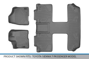 Maxliner USA - MAXLINER Custom Fit Floor Mats 3 Row Liner Set Grey for 2011-2012 Toyota Sienna 7 Passenger Model Only - Image 5