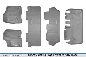 Maxliner USA - MAXLINER Floor Mats 3 Rows and Cargo Liner Behind 3rd Row Set Grey for 2013-2020 Toyota Sienna 8 Passenger Model Only - Image 7