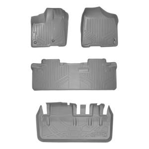 MAXLINER Floor Mats 2 Rows and Cargo Liner Behind 3rd Row Set Grey for 2013-2020 Toyota Sienna 8 Passenger Model Only