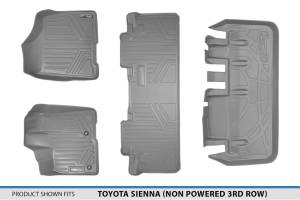 Maxliner USA - MAXLINER Floor Mats 2 Rows and Cargo Liner Behind 3rd Row Set Grey for 2013-2020 Toyota Sienna 8 Passenger Model Only - Image 6