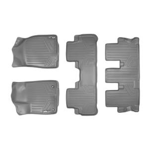 MAXLINER Custom Fit Floor Mats 3 Row Liner Set Grey for 2014-2019 Toyota Highlander with 2nd Row Bench Seat