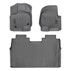 MAXLINER Custom Fit Floor Mats 2 Row Liner Set Grey for 2015-2019 Ford F-150 SuperCrew Cab with 1st Row Bench Seats