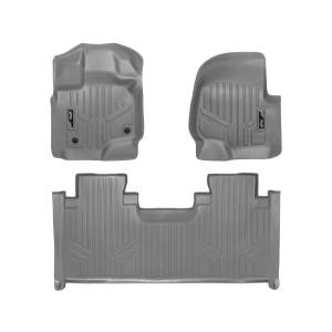 MAXLINER Custom Fit Floor Mats 2 Row Liner Set Grey for 2015-2019 Ford F-150 SuperCab with 1st Row Bench Seats