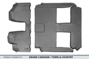 Maxliner USA - MAXLINER Floor Mats 3 Row Liner Set Grey for 2008-2019 Dodge Grand Caravan / Chrysler Town & Country (Stow'n Go Only) - Image 5