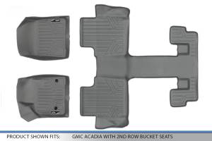 Maxliner USA - MAXLINER Custom Fit Floor Mats 3 Row Liner Set Grey for 2017-2019 GMC Acadia with 2nd Row Bucket Seats - Image 5