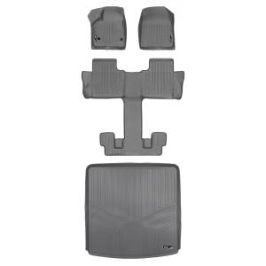 MAXLINER Floor Mats 3 Rows and Cargo Liner Behind 2nd Row Set Grey for 2017-2019 GMC Acadia with 2nd Row Bucket Seats
