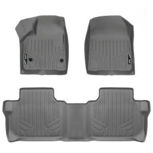 MAXLINER Custom Fit Floor Mats 2 Row Liner Set Grey for 2017-2019 GMC Acadia with 2nd Row Bench Seat