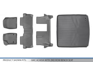 Maxliner USA - MAXLINER Custom Floor Mats 3 Rows and Cargo Liner Behind 2nd Row Set Grey for 2017-2019 GMC Acadia with 2nd Row Bench Seat - Image 7