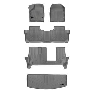Maxliner USA - MAXLINER Custom Floor Mats 3 Rows and Cargo Liner Behind 3rd Row Set Grey for 2017-2019 GMC Acadia with 2nd Row Bench Seat - Image 1