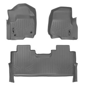 MAXLINER Floor Mats 2 Row Liner Set Grey for 2017-2019 Ford F-250/F-350 Super Duty Crew Cab with 1st Row Bucket Seats
