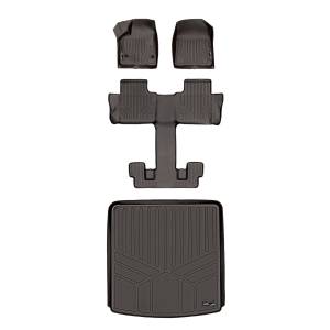 Maxliner USA - MAXLINER Floor Mats 3 Rows and Cargo Liner Behind 2nd Row Set Cocoa for 2017-2019 GMC Acadia with 2nd Row Bucket Seats - Image 1