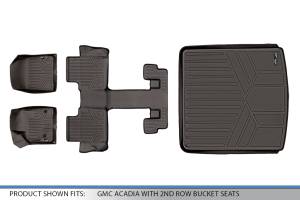 Maxliner USA - MAXLINER Floor Mats 3 Rows and Cargo Liner Behind 2nd Row Set Cocoa for 2017-2019 GMC Acadia with 2nd Row Bucket Seats - Image 2