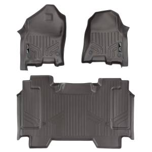 MAXLINER Custom Fit Floor Mats 2 Row Liner Set Cocoa for 2019 Ram 1500 Crew Cab with 1st Row Captain or Bench Seats