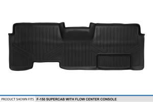 Maxliner USA - MAXLINER Custom Fit Floor Mats 2nd Row Liner Black for 2009-2014 Ford F-150 SuperCab with Flow Center Console Only - Image 3