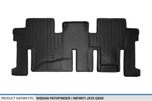 Maxliner USA - MAXLINER Custom Fit Floor Mats 2nd Row Liner Black for 2013-2019 Nissan Pathfinder / 2013 Infiniti JX35 / 2014-2019 QX60 - Image 3