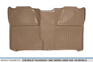 Maxliner USA - MAXLINER Custom Floor Mats 2nd Row Liner Tan for 2007-2013 Silverado/Sierra 1500 Crew Cab - 2007-2014 2500/3500 HD Crew Cab - Image 3