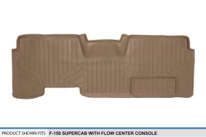 Maxliner USA - MAXLINER Custom Fit Floor Mats 2nd Row Liner Tan for 2009-2014 Ford F-150 SuperCab with Flow Center Console Only - Image 3